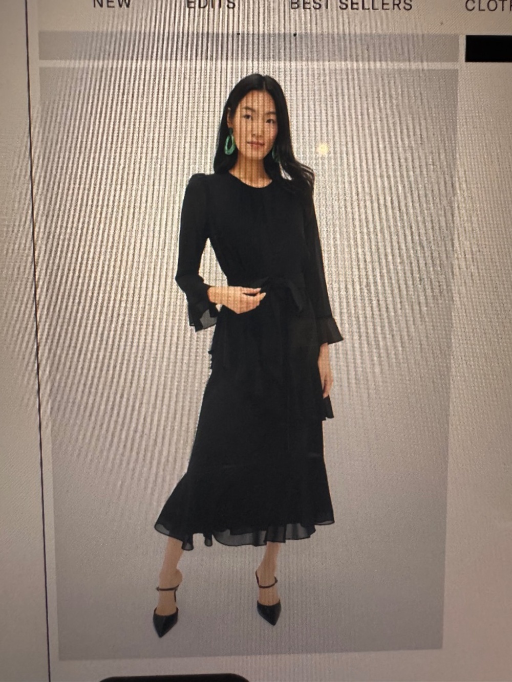 Tuckernuck Black Chiffon Sasha Dress Size 6